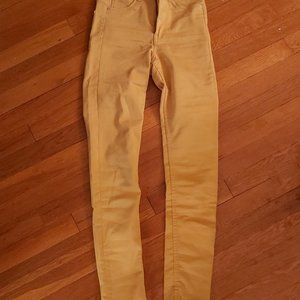 Ochre yellow High waisted skinny jeans